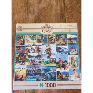 NEW Saturday Evening Post Hiking Fishing Camping Puzzle | 1000pcs